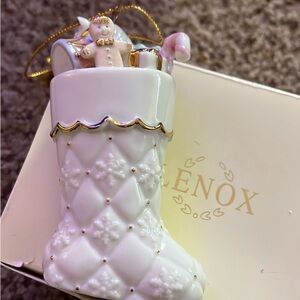 Lenox My Christmas Wishes Ornament with Gold and Cream